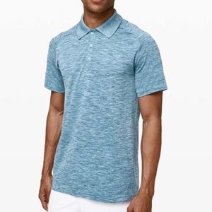 Lululemon Metal Vent Tech Polo Poseidon Hydra Blue Short Sleeve Shirt Size XL